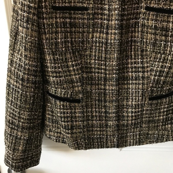 Jones New York collection wool acrylic blend black and gold blazer - Picture 6 of 10